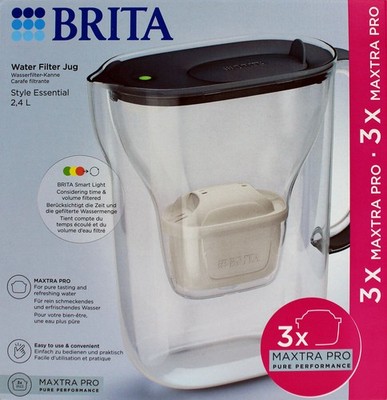 Brita Style Essential Wasserfilter 2,4L graublau mit 3x Maxtra Pro Kartuschen