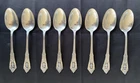 Set of 8 Vintage Wallace Sterling Silver Rose Point 6" Spoons