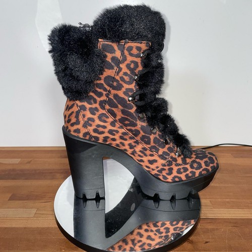 Botas de Combate Jessica Simpson Mikah Plataforma Estampado Animal 7m - Imagen 11 de 14