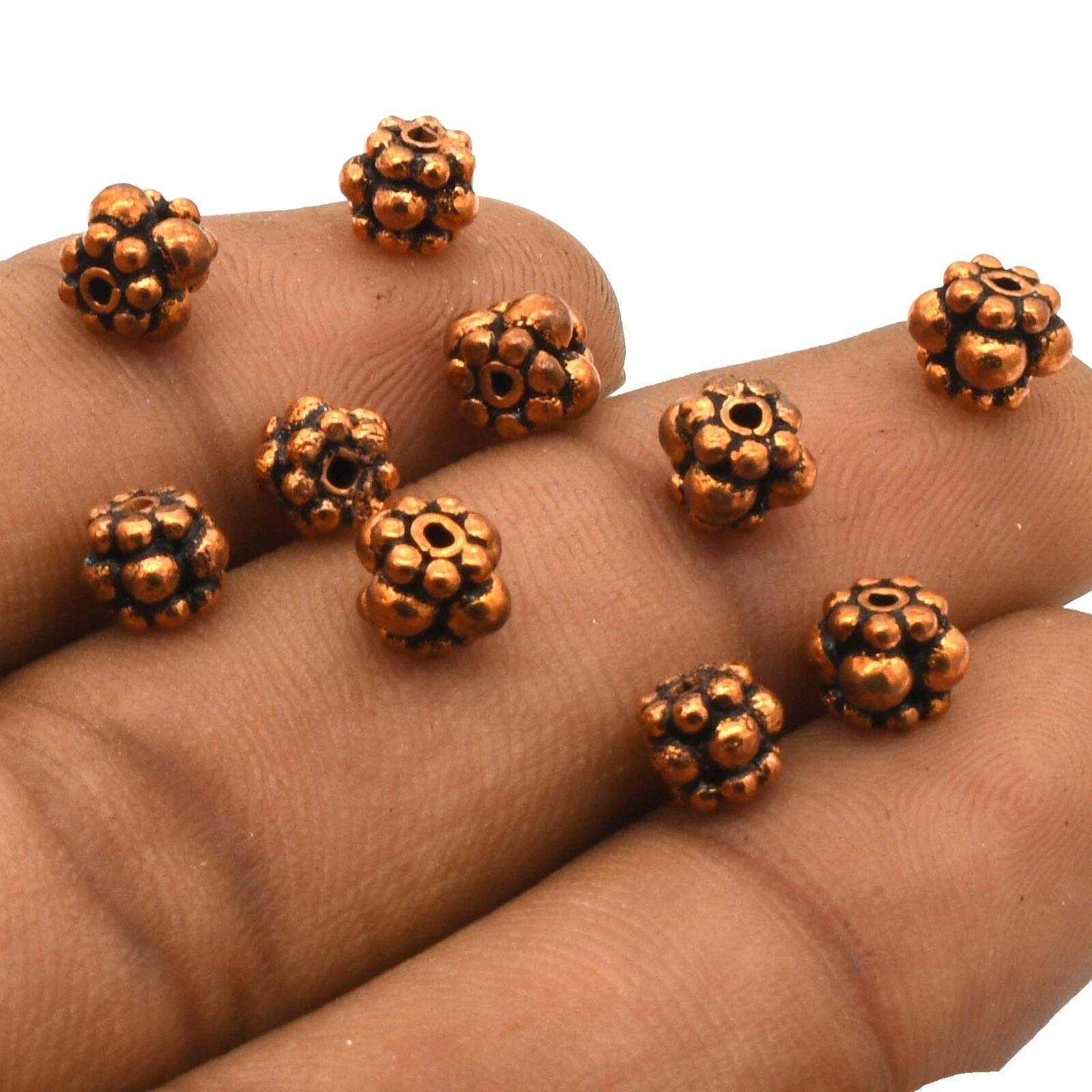 Copper 6 - 6.9 mm Size Spacer Beads & Stoppers