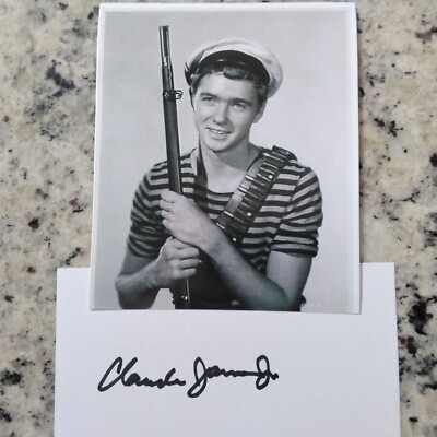 Claude Jarman Jr SIGNED Card Photo 40s Child Movie Actor The Yearling Rio Grande