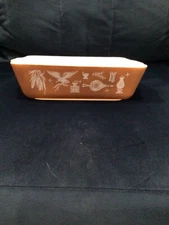 EUC Pyrex vintage ovenware 2 quart rectangle pan brown  American Heritage *