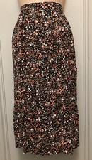 Vintage 90s Old Navy Millefleurs Boho Dark Floral Gypsy Midi Skirt Women's Sz L