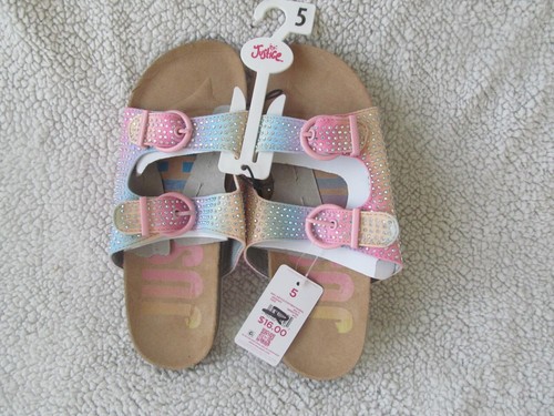 Justice Size 5 Rainbow Sparkle Sandles/ Girls Shoes New With Tags - Picture 4 of 5