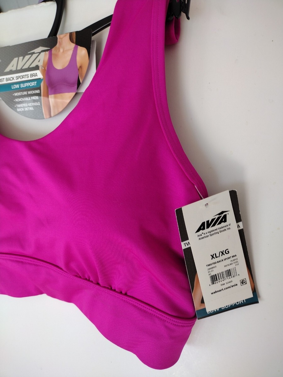 Avia Twist Back Low Support Sports Bra Size Fucsia