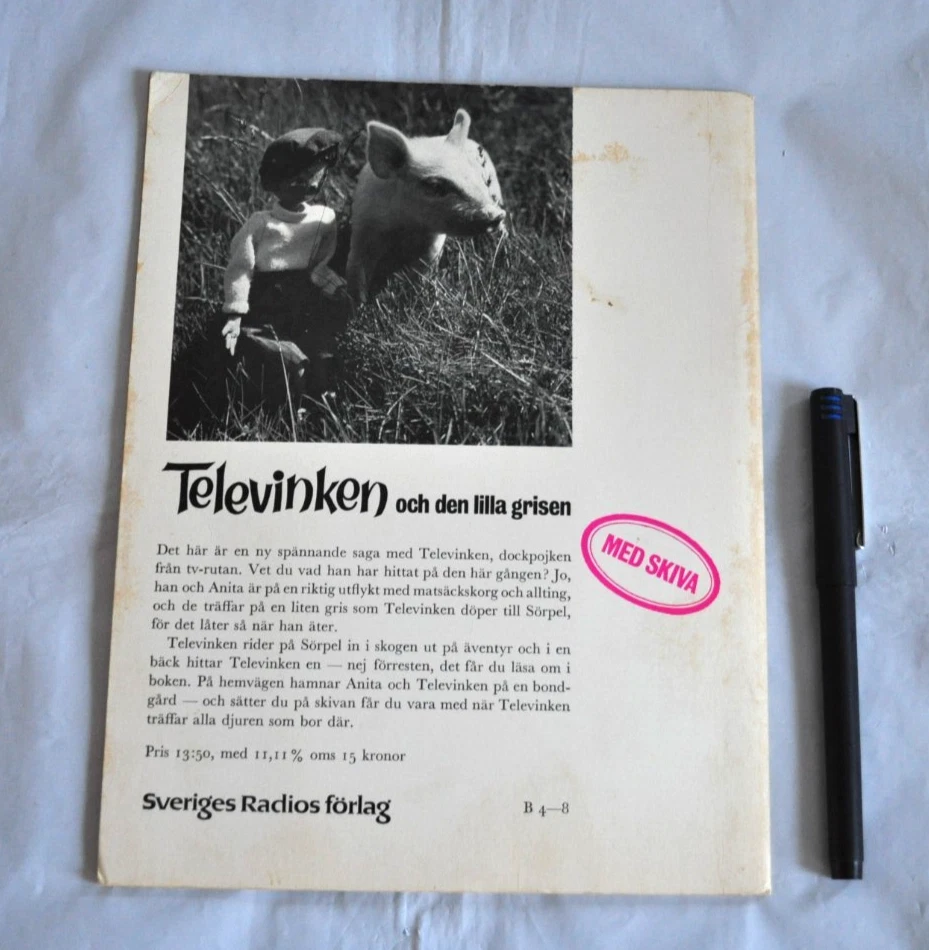 Swedish Puppet Book & Vinyl Record Televinken och den lilla grisen Anita Lindman - Image 2 of 4