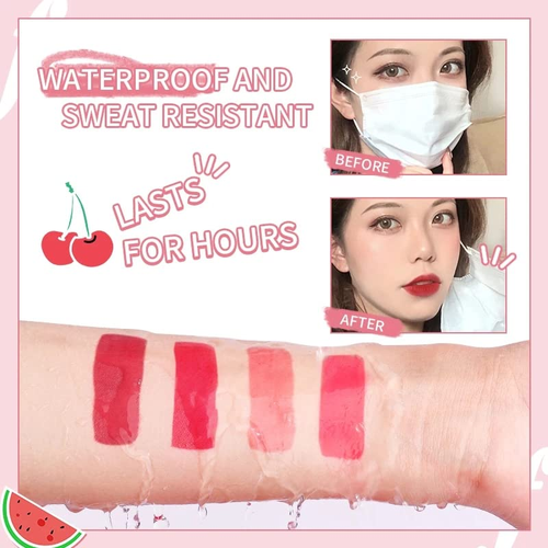 4 Colors Lip Tint Stain Set,Matte Velvet Lip Tint Watery Lip Stain Mini Liquid L - Picture 3 of 12
