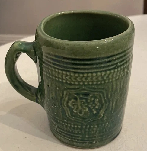 Vintage McCoy Pottery Mug 1920s Green Grape Tankard Stoneware Stein Ceramic