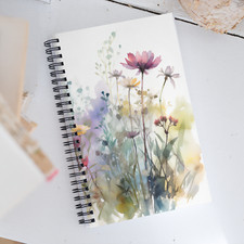 Spring Flowers 8 Spiral Notebook Journal Lined Ruled Hardcover Diary for Women
