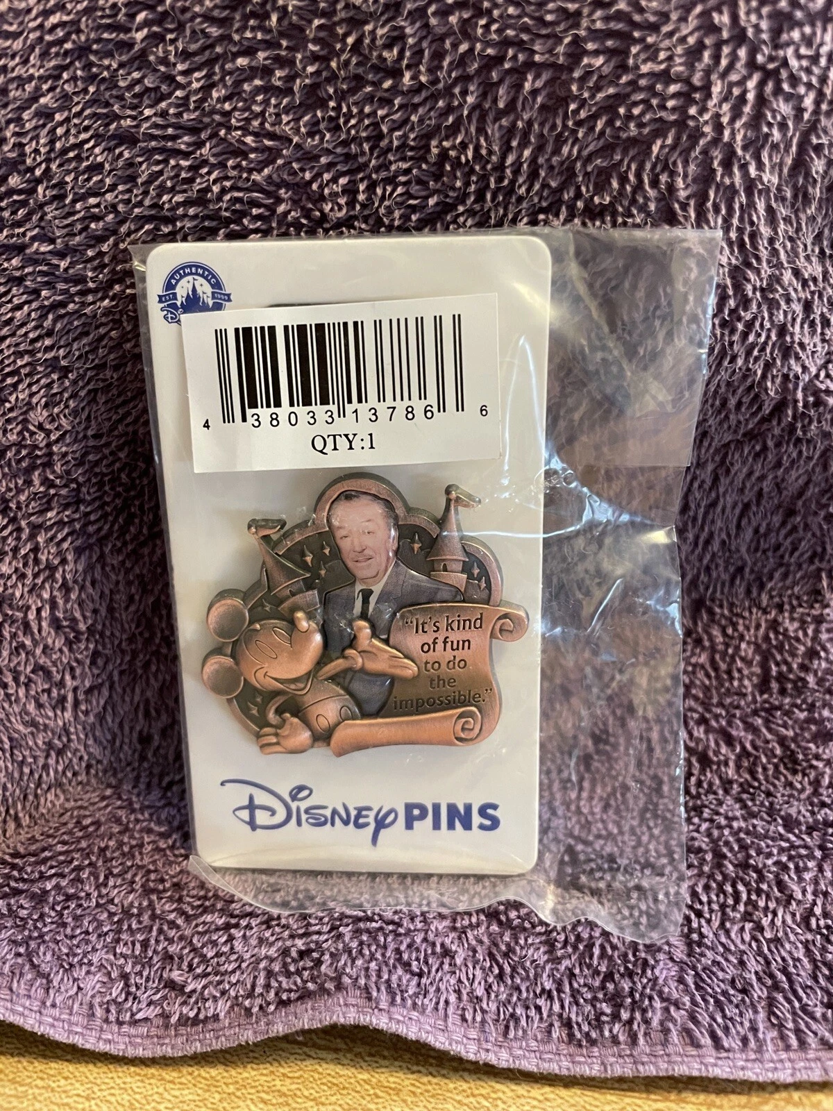 2024 Walt Disney and Mickey Mouse Pin "It's Kind Of Fun To Do The Impossible"