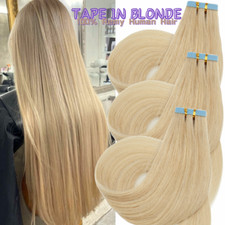 150g 60PCS Tape-In Russian Straight Remy Thick Human Hair Extensions Skin Weft U
