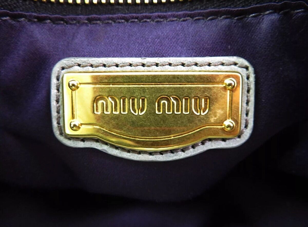 Authentic MIU MIU Gray Vitello Lux Leather 2-Way Shoulder Authentic MIU MIU Gray Vitello Lux Leather 2-Way Shoulder