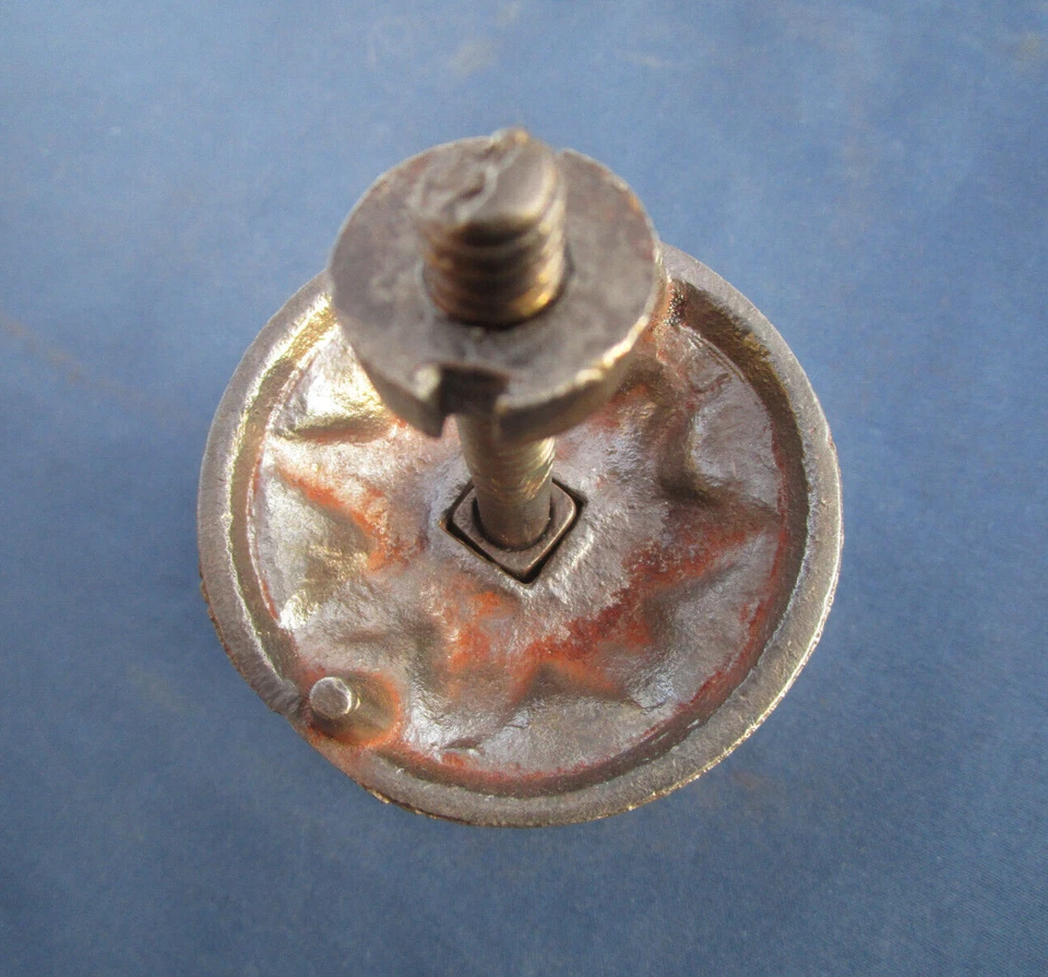 Poignée rosace ronde fixe ancienne fonte décoré Diamètre 6,2 cm porte d'entrée - Photo 4/4