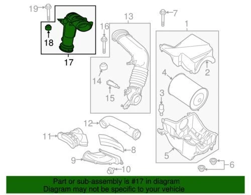 Manguera de admisión de aire del motor original Ford Lincoln MKC Escape 2017-2019 GV6Z-9C623-A Foto 2 de 2