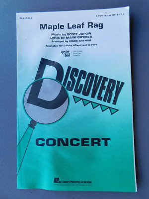 Maple Leaf Rag - 1993 sheet music- 3 pt Mixed  Vocal & Piano - Scott Joplin