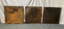 Lot de 3 anciens plafonds en étain 2' x 2' carrelage minable 24" SQ chic vintage artisanat 40-23A