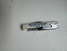 Vintage 1990s White Multi-Tool Wine Bottle Opener Corkscrew & Pocket Knife 4.25"