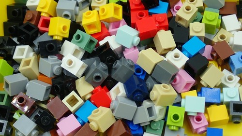 Lego Lot of 50+ Bricks 1x1 w/Studs on Side (#87087) Assorted Random Color Bulk - Picture 3 of 3