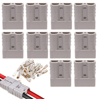  10Pack For Anderson Style Plug Connectors DC Power 50 AMP 600V 6AWG   