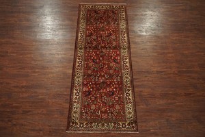 Antique-4X10-Malayer-Herati-Hand-Knotted-Gallery-Runner-Bird-Design-3-7-x-9-9