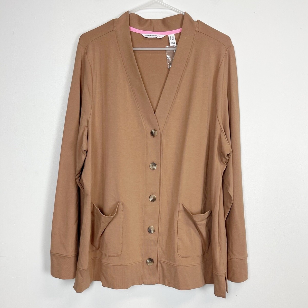 Shirt Ladies Tan Cardigans Crew Neck Button Front Cardigan M&S