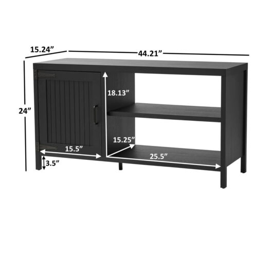 Mainstays Farmhouse TV Stand for TVs up to 50” – Black Finish, Rustic Style - Picture 2 of 5
