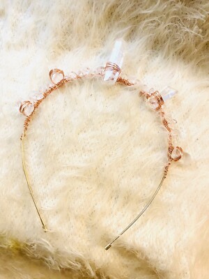 Clear Quartz Point Crown Chakra Tiara Crown||Copper|Handmade  display picture 1