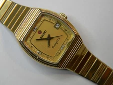 VINTAGE RADO SHANGRI-LA LADIES 6 DIAMOND GOLD PLATED WATCH - RUNS - GOOD TIMER