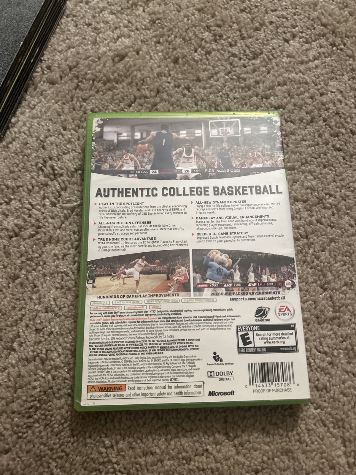 NCAA Basketball 10 Xbox 360 (Case & Manual Only No Game) eBay