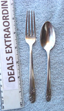 Holmes  Edwards Romance pattern Silverplate Children's Fork  Spoon Set
