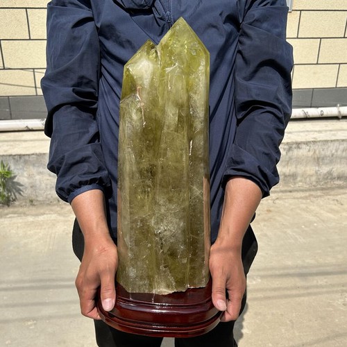 33.5LB Natural Citrine Crystal Obelisk Crystal Reiki Tower Wand Point Healing - Picture 3 of 24