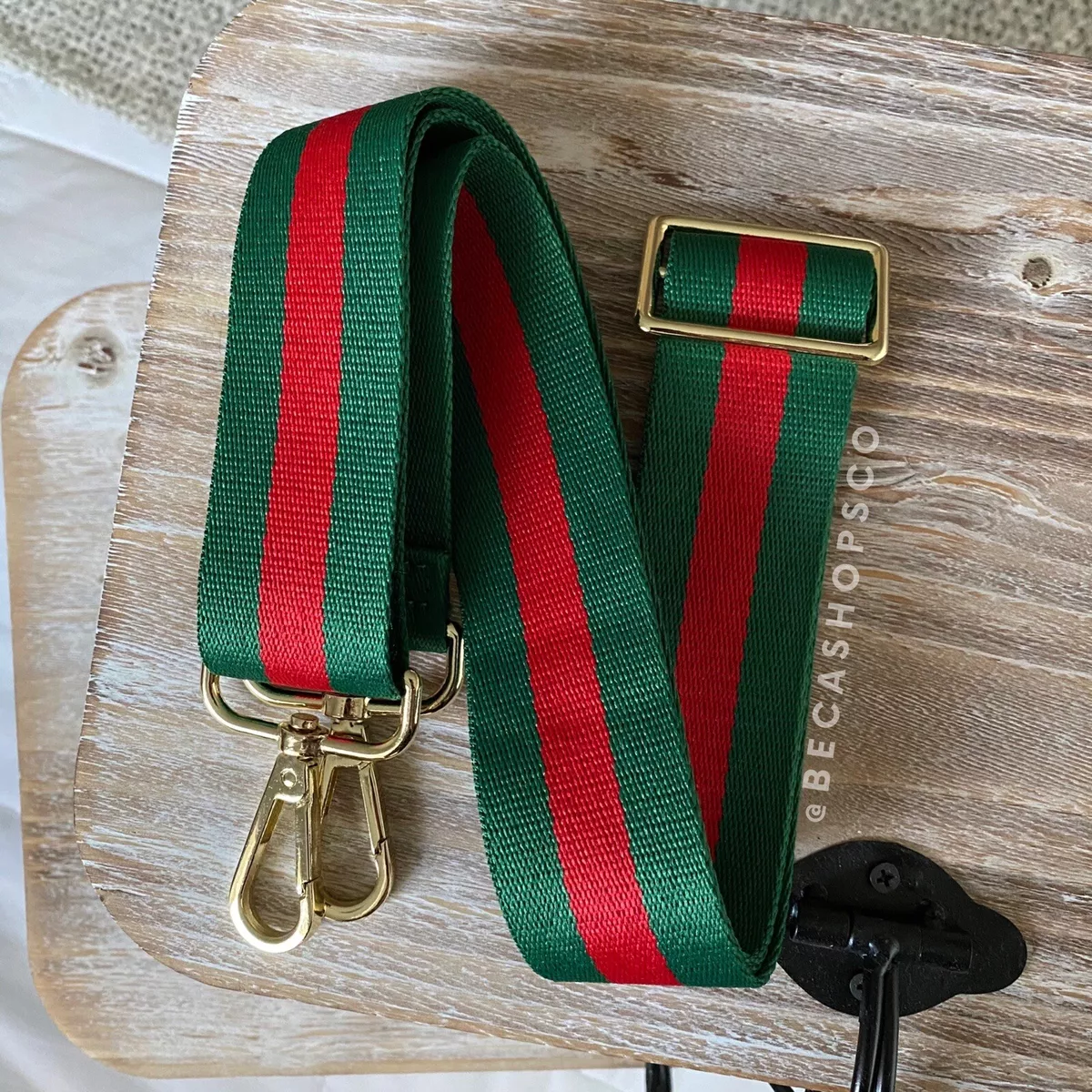 Red and Green Web Canvas Purse Strap Replacement