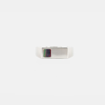 Natural Fire Black Opal Ring 925 Sterling Silver Ring signet Ring Mens ring