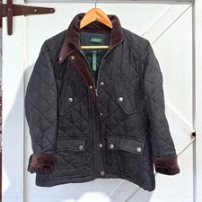 Vintage Lauren Ralph Lauren 100% Wool Quilted Equestrian Barn Country Jacket