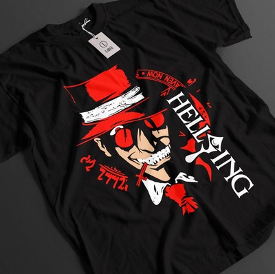 Anime Hellsing Alucard Integra Seras Graphic Black T-Shirt Size S-5XL
