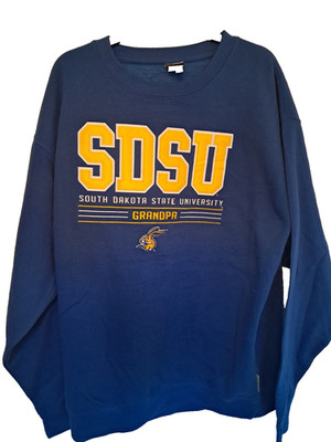SDSU South Dakota State University Vintage Graphic Blue Sweatshirt Extra Large