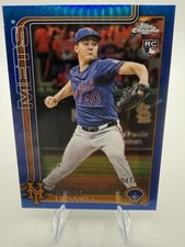 2025 Topps Chrome Update #14 Blade Tidwell /150 Blue Wave Refractor Rookie Mets