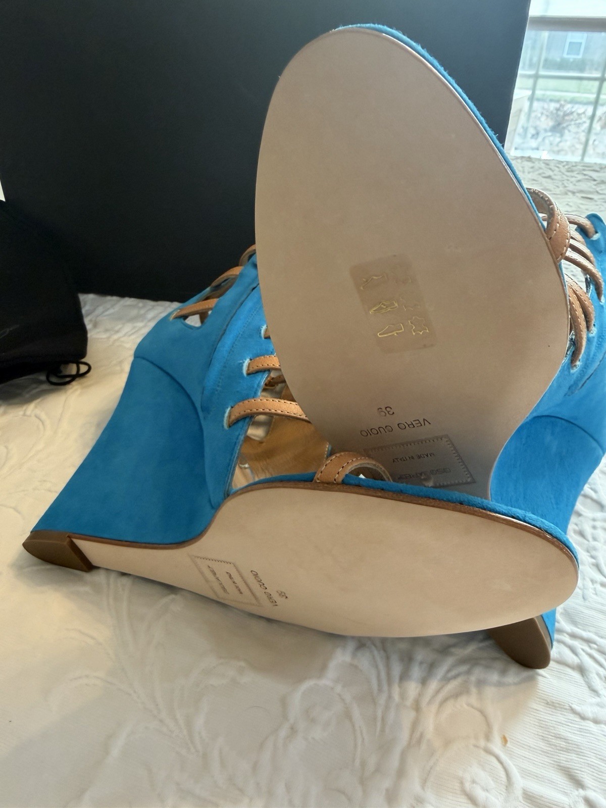 DSQUARED2 S13W205102 34 WEDGE SIENNA CAMOSCIO AZZURRO #9us $769 image 5