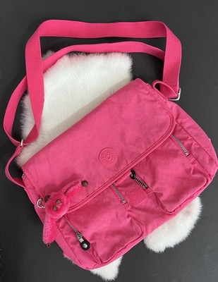 Kipling New Rita medium crossbody bag in hot pink NEW  furry monkey key hanger