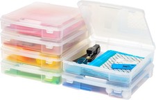 Scrapbook Paper Storage Cases, Portable Plastic Organizers, 12"x12", Clear,