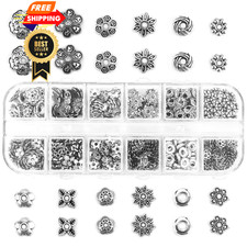 Silver Spacer Beads 5.2 - 10.5 mm diameter , 1 - 2 hole size , silver