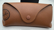 Ray Ban Brown Leather Case Only Brown Snap Closure