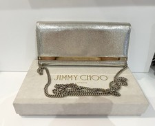 Jimmy Choo Milla Champagne handbag glitter leather Excllent condition