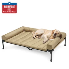 Veehoo Elevated Dog Bed XL with Bolster Mat – Waterproof, Non-Slip, Cozy Pet Bed