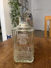 Evan Williams 200 Years Bourbon Decanter 1783-1983 Glass Bottle Ship Stopper EUC
