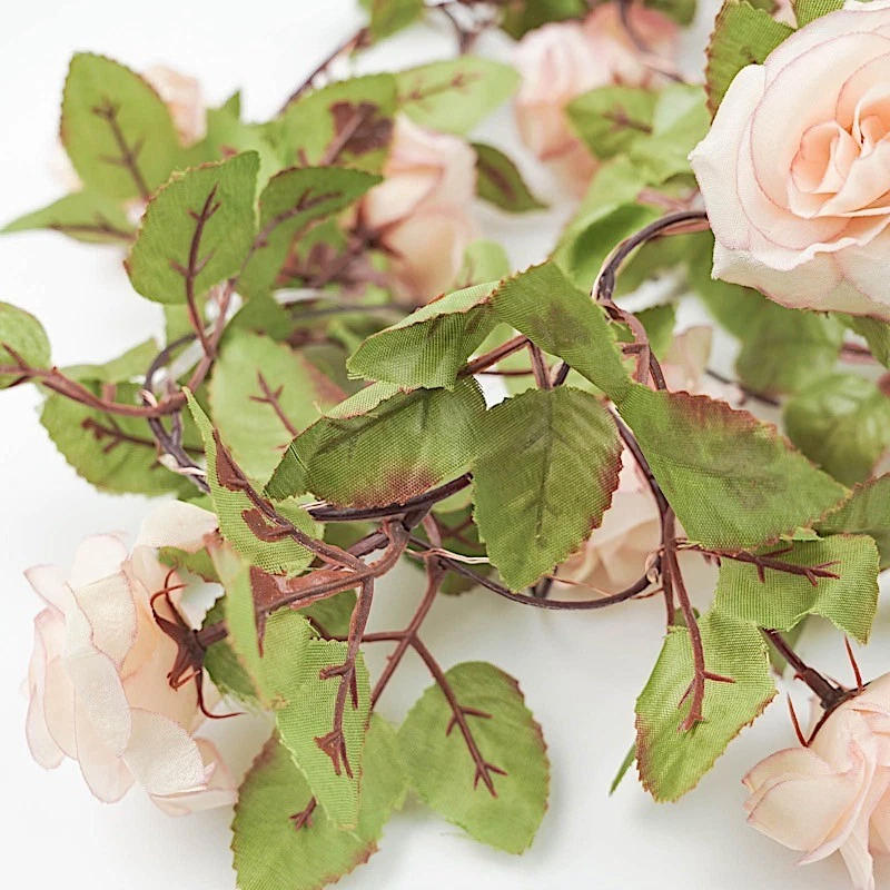 Guirnalda LED de hojas de rosas de 7 pies luces de hadas suministros de fiesta Foto 4 de 4