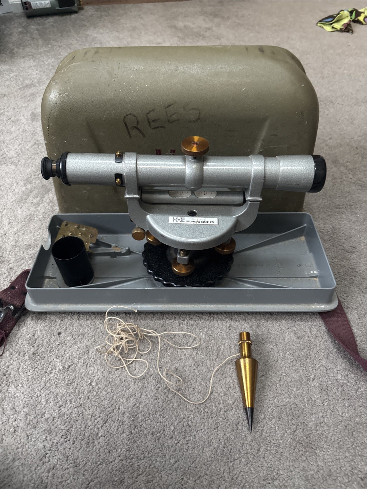Vintage Keuffel & Esser K&E 77000 Construction Level w/ Case