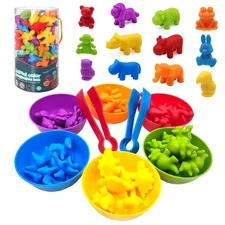 Counting Bear Montessori Rainbow Dino Color Sorting Educational