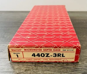 Starrett 440Z-3RL Depth Micrometer, 0-3" Range, .001" Graduation