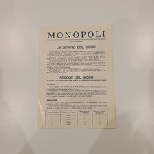 Monopoli ricambi edizione euro anni 70 80 editrice giochi libretto regolamento